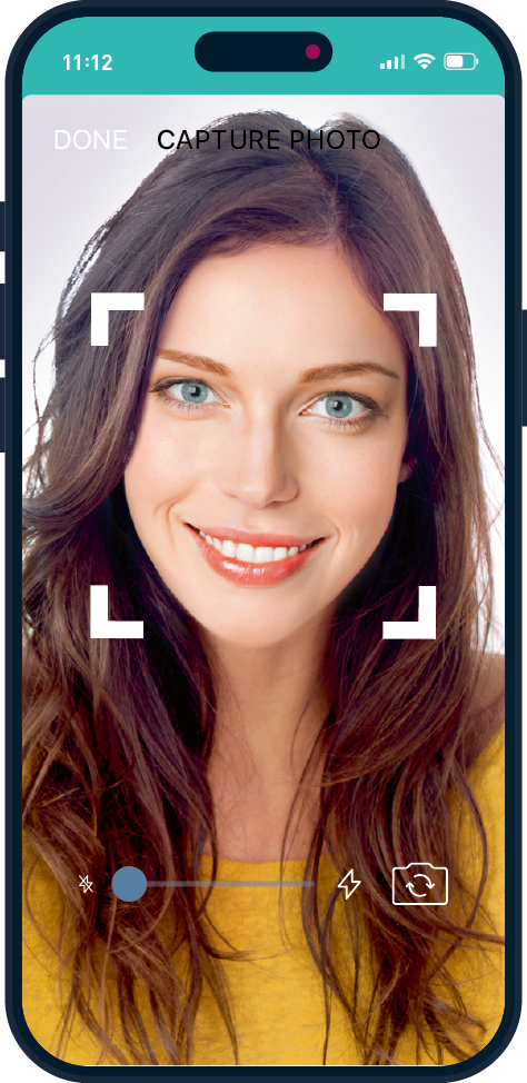 Illustration of taking a picture of the IDB credential holder