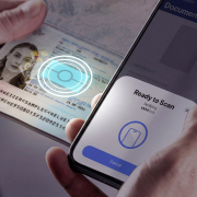 Illustration of NFC chip authentication for electronic passport verification. Chip authentcation offers advantages in security, fraud prevention, and compliance.